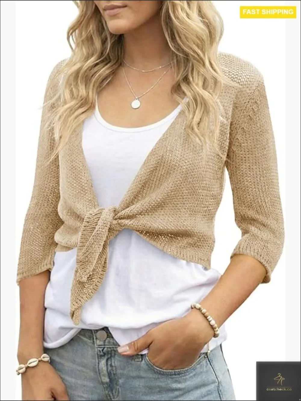 Sheer Knit Tie Front Shrug Cropped Cardigan Lightweight Y2K Chic Summer